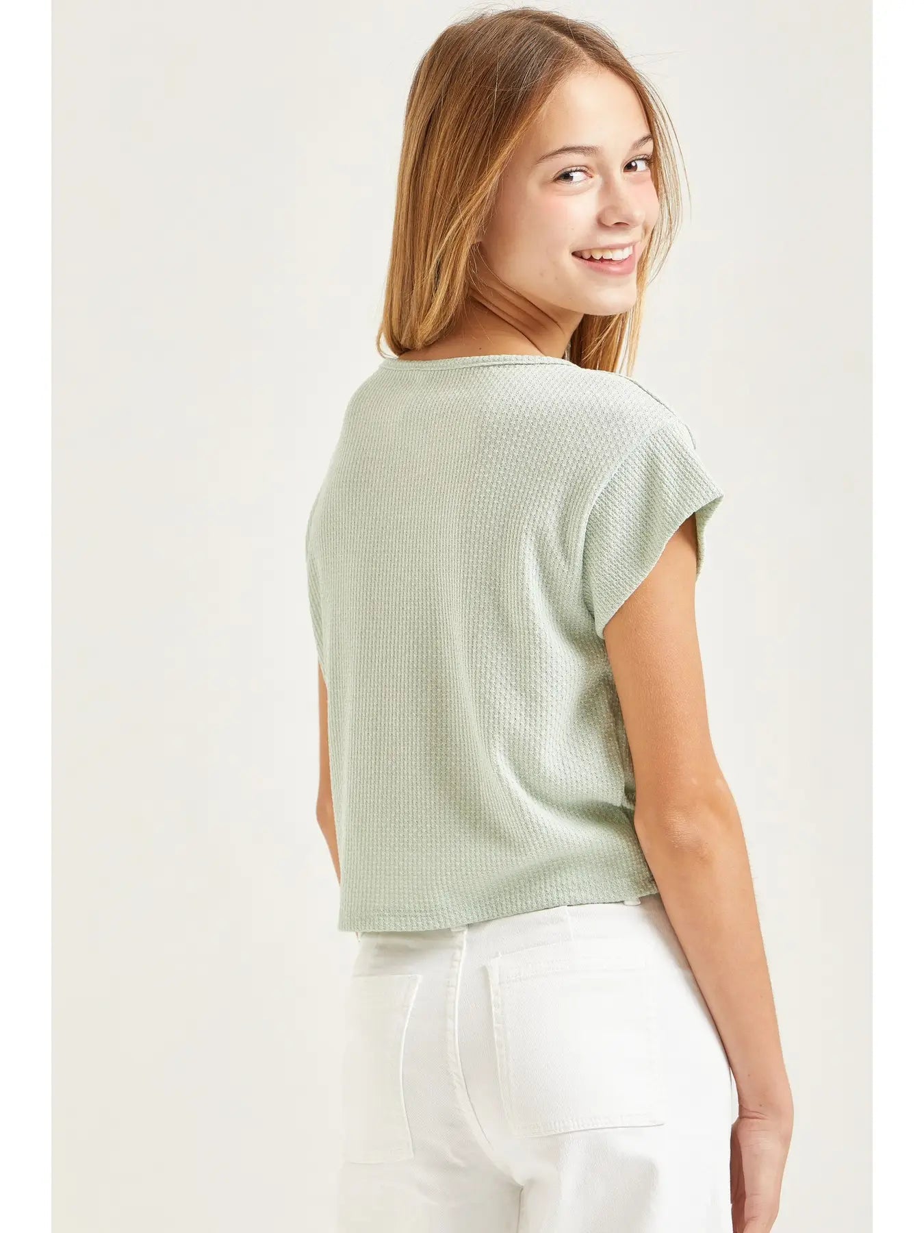 Girl's Lilly Crop Top (Sage)