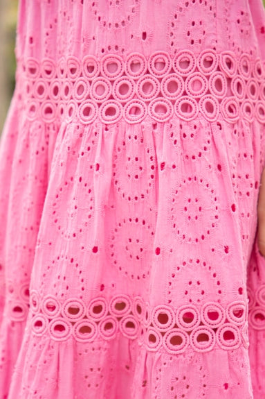 Jackie O Eyelet Midi Dress