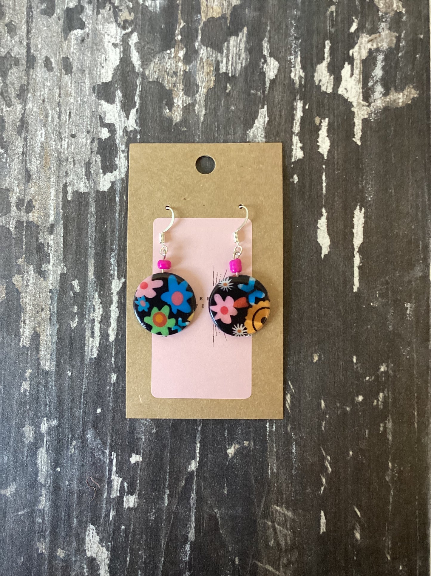 Round Floral Earrings