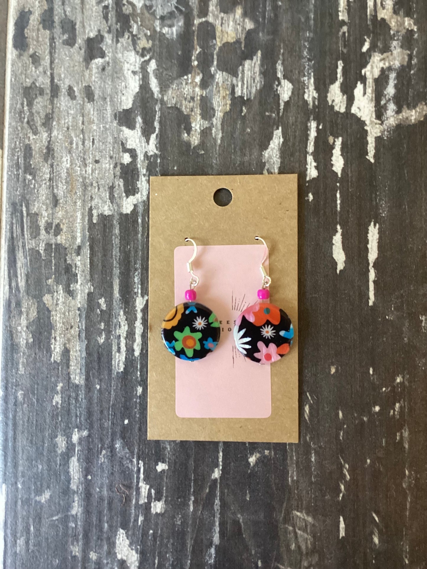 Round Floral Earrings