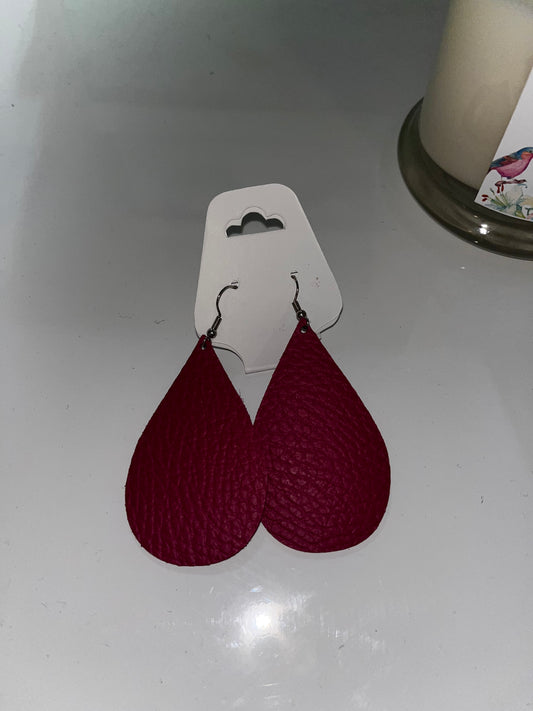 Oval Leather  Earrings