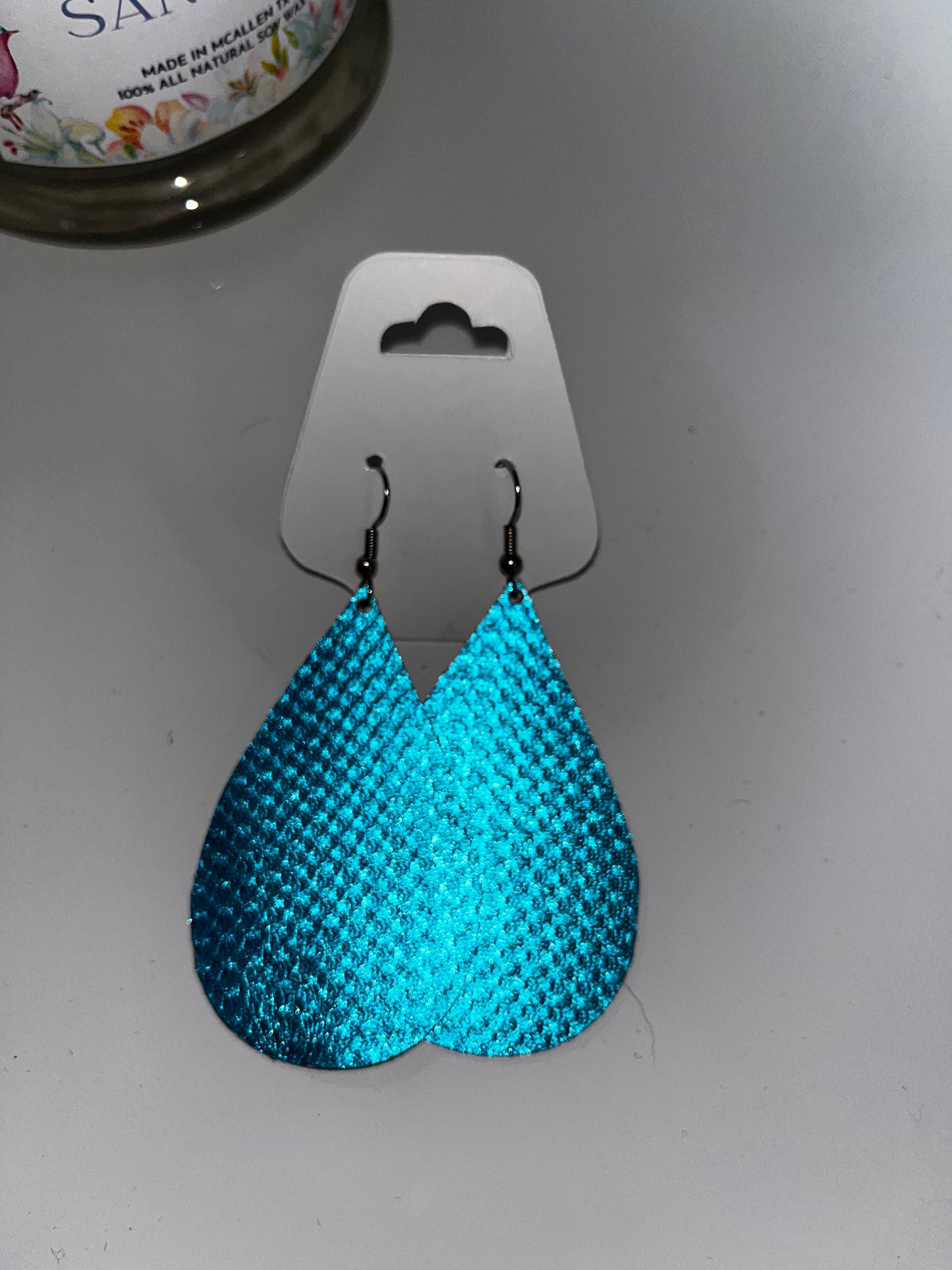 Oval Leather  Earrings