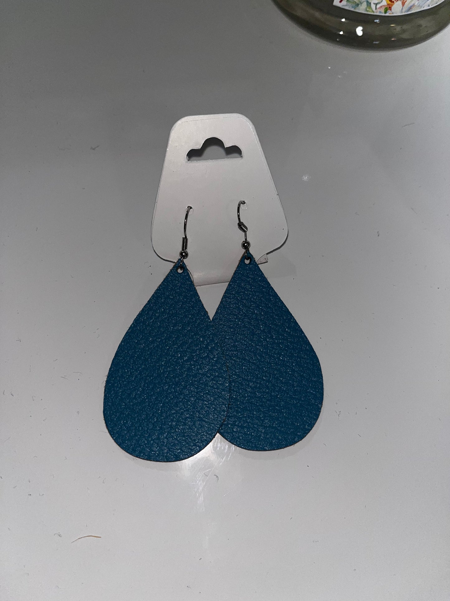 Oval Leather  Earrings