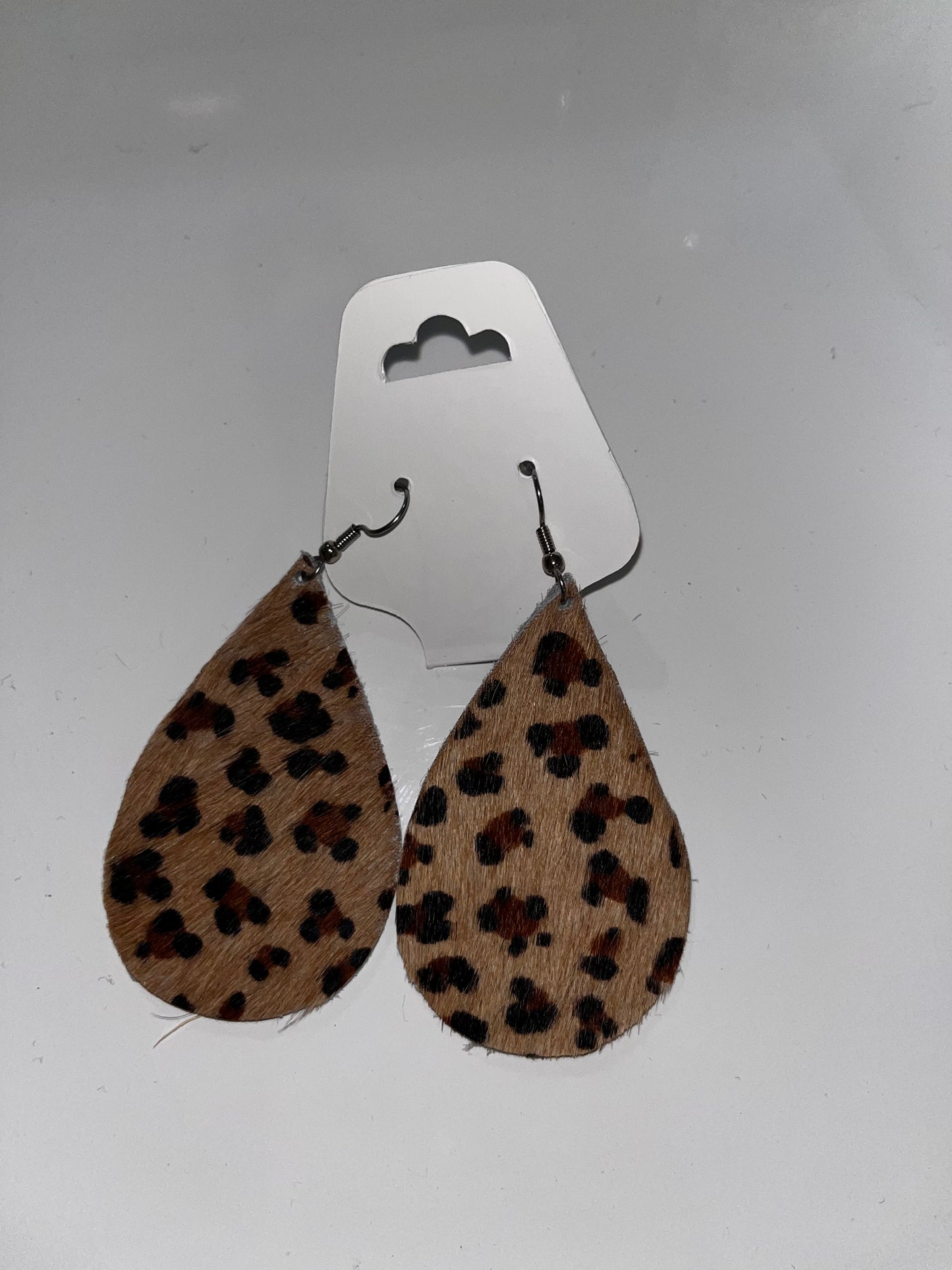 Oval Leather  Earrings
