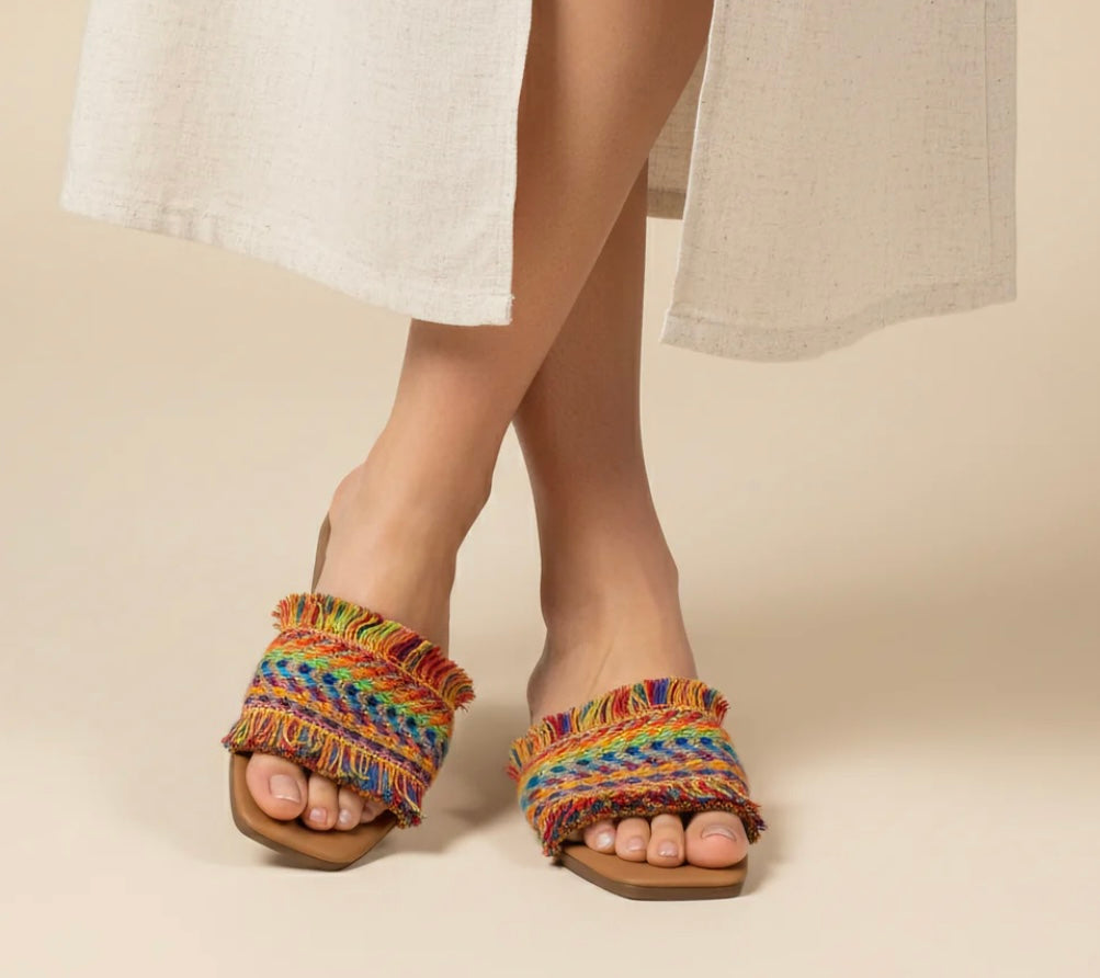 Embroidered Slide Sandal