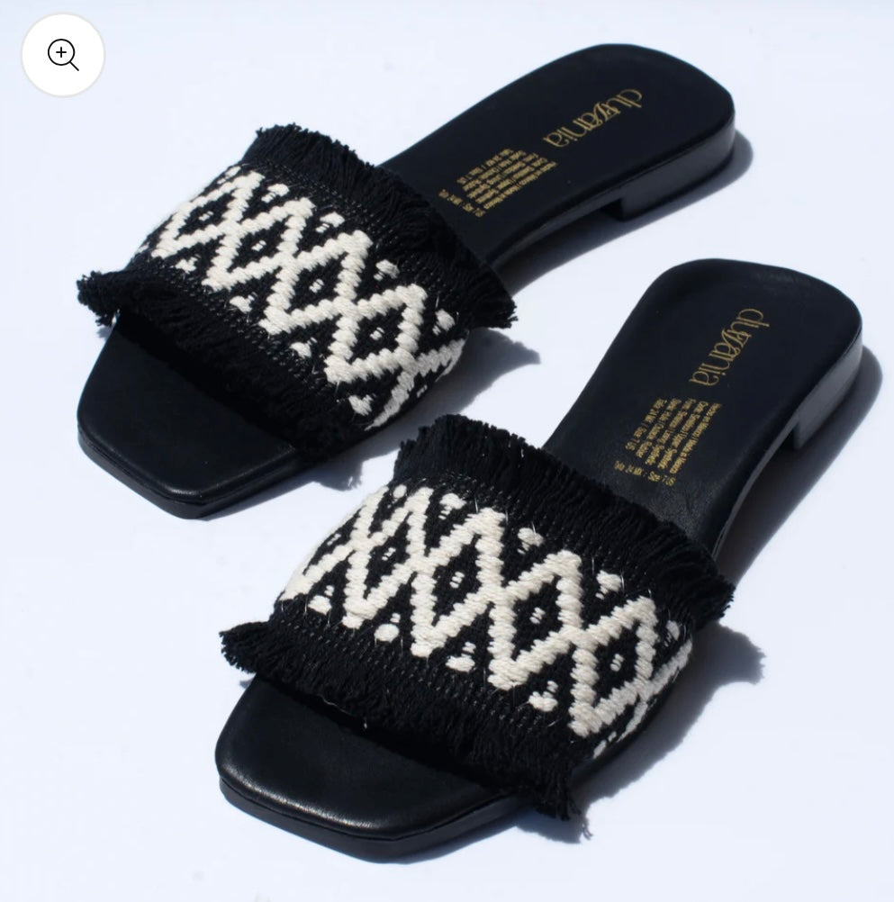 Embroidered Slide Sandal