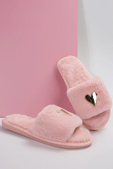 Gold Heart Slippers
