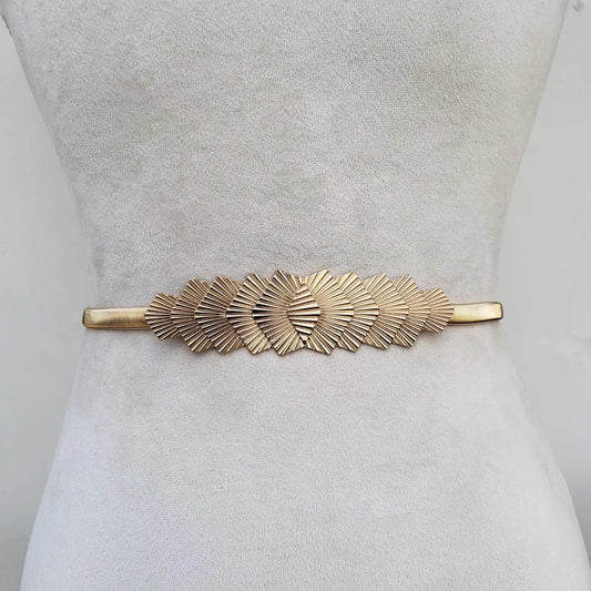 Gold plate stretch belt